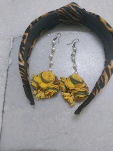 Combo Hair Band And Pair Of Maang Tikka