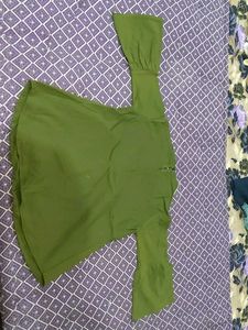 Green Flared Sleeve Dress