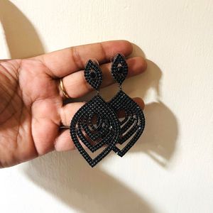 Dazzling Black Statement Earrings