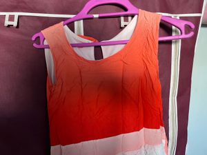 Orange &amp; White Dress