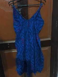 Blue Patterned Mini Dress