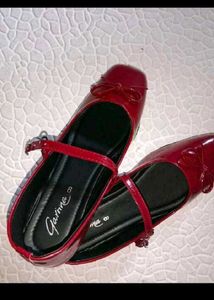 Cherry Red Marry Jane Flats