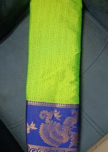 Blue &amp; Green Peacock Design Saree
