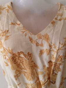 Floral Cotton Linen Midi Dress
