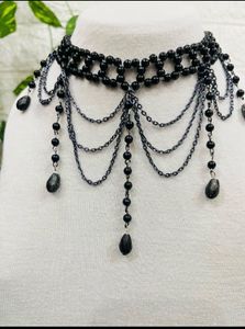 Restocked Black Unique Design BeadedNeckpiece