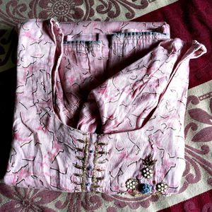pink and grey patiyala suit