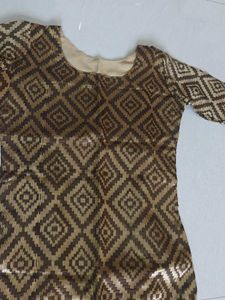 Brown Diamond Print Kurti