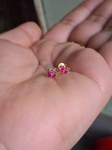 Ruby Nose Pins Gold