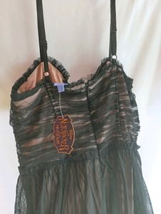 Black Mesh Overlay Dress