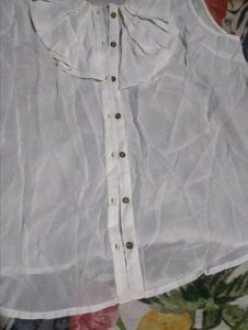 White Sleeveless Blouse