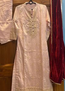 Elegant Peach Salwar Kameez Set