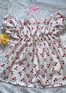 Cherry Print Babydoll Top🌸🍒