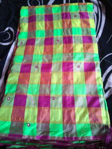 New Vibrant Checkered Saree