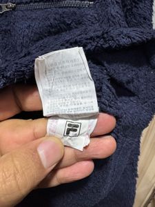 FILA Unisex Finch Navy Blue Sherpa Zipup Fleece