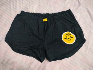 Graphic Print Black Lounge Shorts