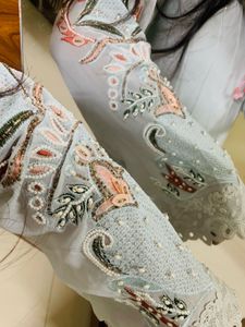 Light Blue Embroidered Kurti