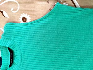 Green Ribbed Tank Top