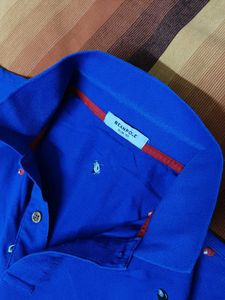 Bean Pole Men Blue Printed Slimfit Polo Tshirt