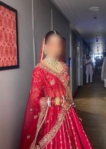 Plum Red Handwork Bridal Lehenga