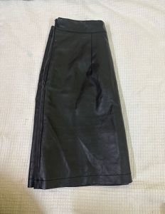High Waisted Leather Mini Skirt
