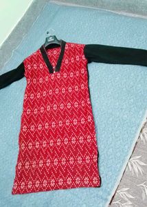 Red & Black woollen kurti
