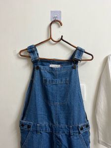 Women Blue Solid Slim Fit Dungarees Fixed Price