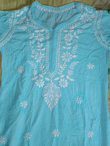 Light Blue Embroidered Kurta