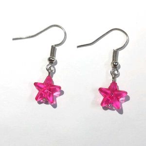 Handmade Pink Star Earrings