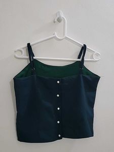 Navy Button-Front Cami