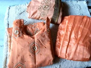 Peach Embroidered Salwar Kameez