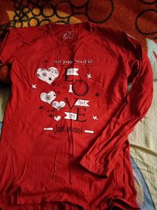 Red 'Love' Graphic Long Sleeve Top