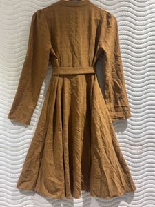 Brown Belted Trench Dress