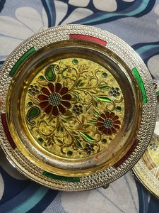 Small Pooja Plate (Set Of 2)