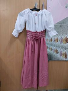 Pink &amp; White Fit and Flare Dress (BK)