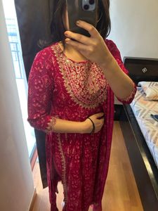 Pink Embroidered Kurta Set