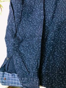 Dotted Navy Blue Shirt,Combo Of 2