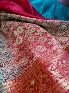 Elegant Teal &amp; Gold Saree