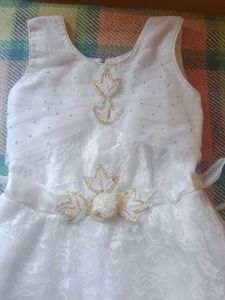 Girl's White Lace Dress