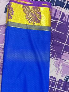 Blue Color Saree With Small Work All Oversaree
