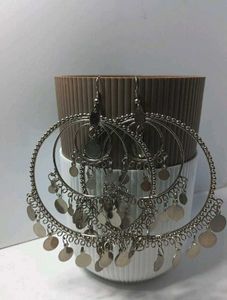 Statement Silver Hoop Earrings