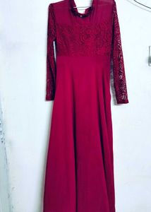 Elegant Red Lace Dress
