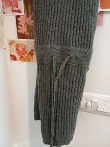 Gray Ribbed Knit Mini Dress