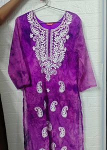 Purple Chikankari Kurti