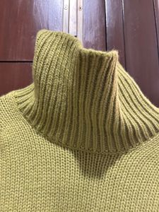 Olive Green Turtleneck Knit Sweater