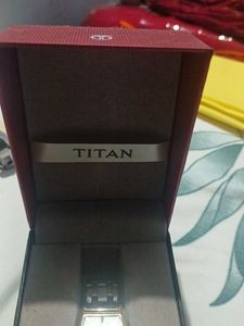 Titan Rectangular Two-Tone Wristwatch