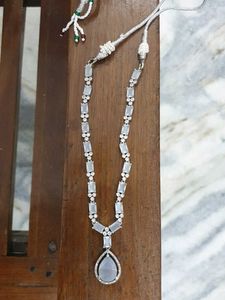 Silver Drop Necklace &amp; Earrings