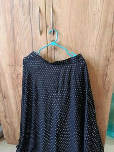 Elegant Black Polka Dot Skirt