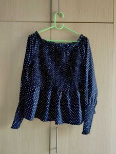 Polka Dot OFF Shoulder Top✨