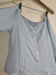 Light Blue Button-Down Top