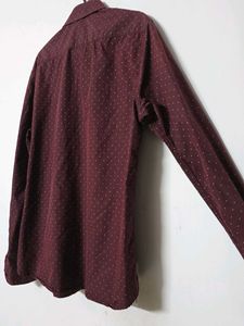 Burgundy Patterned Long Sleeve Shirt